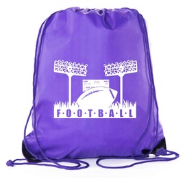 Mato & Hash Football Party Bags| Football Drawstring Cinch Backpacks for Team Events, Birthdays, and More! - Purple CA2500FOOTBALL S5