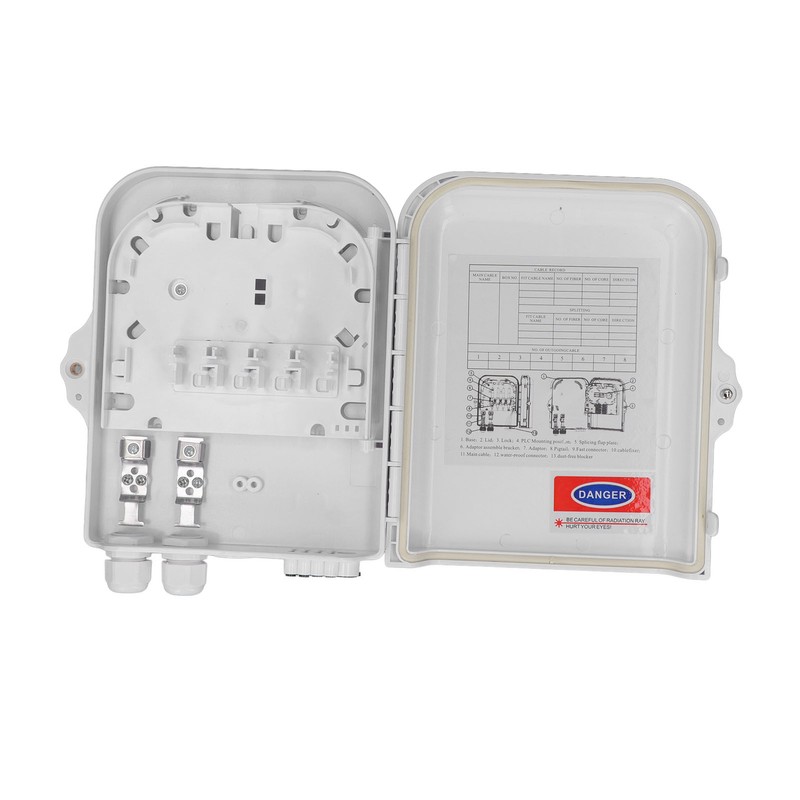 8 Core Fiber Distribution Box ABS Wall Mounted Fiber Optic