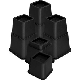 Utopia Bedding Adjustable Bed Furniture Risers - Elevation in Heights 3, 5 or 8 Inch Heavy Duty Risers for Sofa and Table - Supports up to 1,300 lbs - (8 Piece Set, Black)