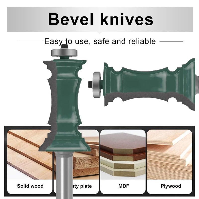 OLETBE 2 PCS Router Bit Set, 1/2-Inch Shank Woodworking Wood