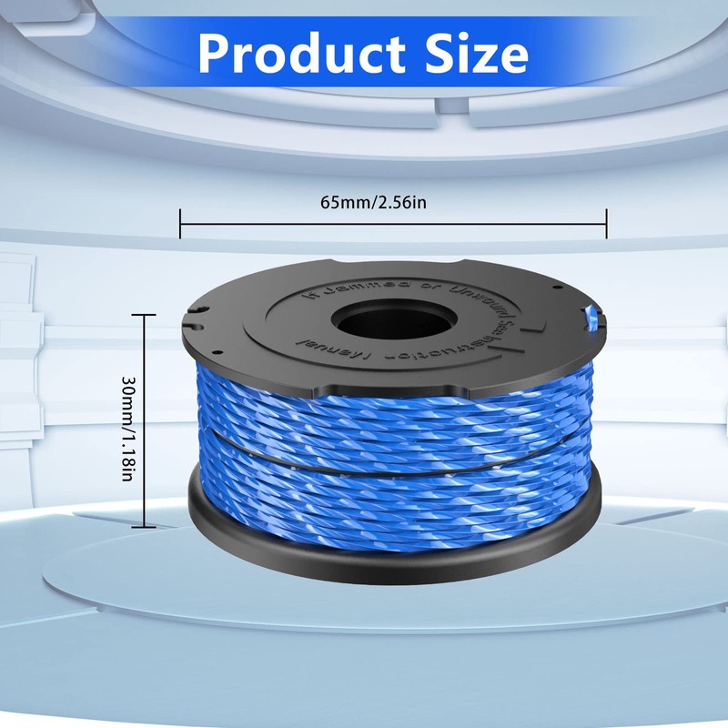 Line String Trimmer Replacement Spools, 1.65mm 12.2m Spool lines Compatible