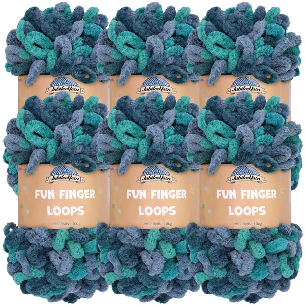 JubileeYarn Fun Finger Loops Yarn - 100g/Skein Jumbo Polyester -