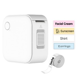 teeche Mini Label Maker, Bluetooth Label Maker Machine with Tape, Waterproof Labels with Multiple Templates Labelmaker for Organizing Office Home School, White