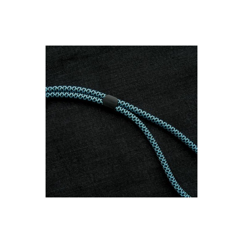 trage.band® Long Adjustable Lanyard Neck Strap with Carabiner Hook, Black/Blue