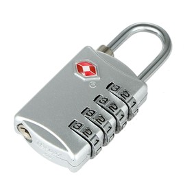 Silver TSA Travel Lock Luggage Lock with 4-Digit Combination Code for Optimal Security, silver, Luggage lock