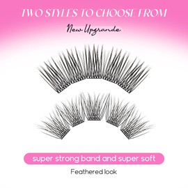 FADLASH Lash Clusters 2 Types of Eyelash Clusters for 175 PCS 0.07 D Curl Lashes Clusters Natural Cluster Lashes with Thin Band DIY at Home (F24+F25-0.07D, 8-16mm)
