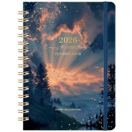 Diary 2026 - Calendar 2026 from January 2026 to December 2026, Weekly Planner 2026 A5 with Inner Pocket, Elastic Closure, Diary 2026 Book Calendar, 21.3 x 14.7 cm - Sunset
