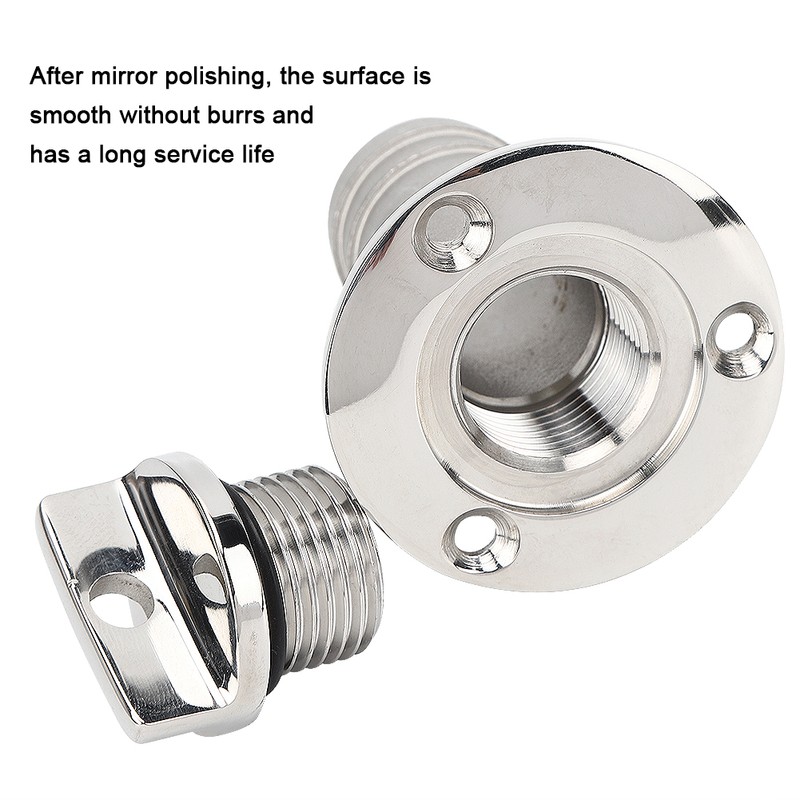 316 Stainless Steel Oval Garboard Drain Plug Vent Connector Fitting