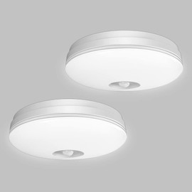POOPEE LED Sensor Light, Small, with Human Detection Sensor, LED Ceiling Light for 4 tatami, Lighting Fixture, Entrance Light, Corridor Light, 10W Power Consumption, Equivalent to 60W, 1100lm, Ceiling
