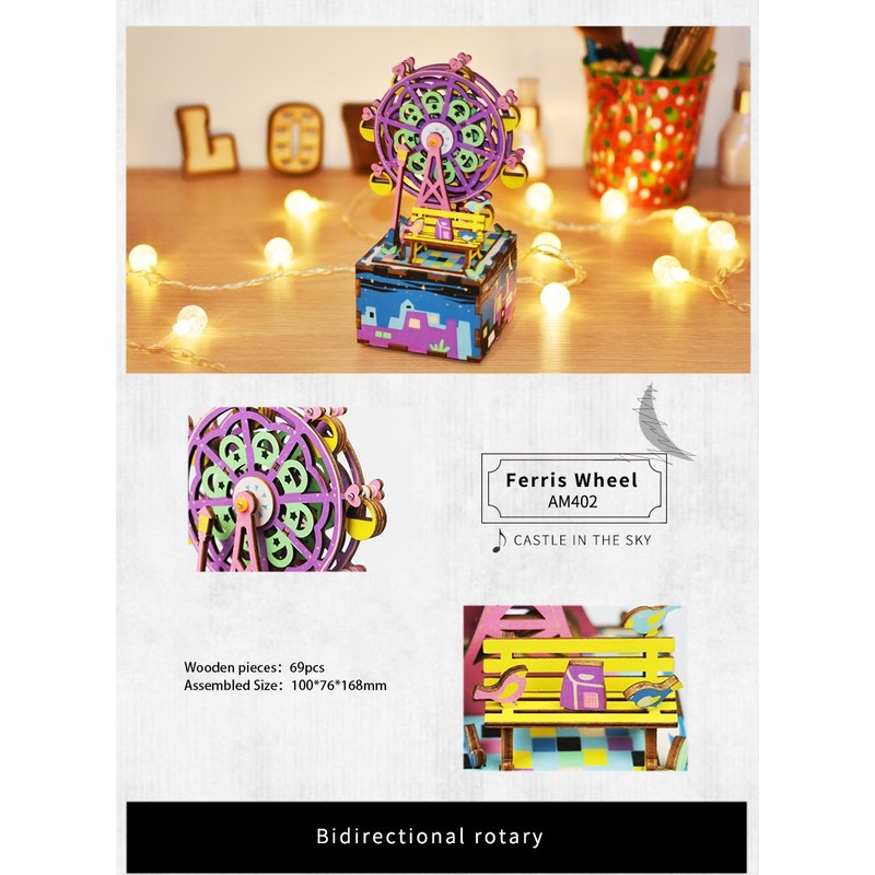 Robotime Ferris Wheel DIY Music Box Kit