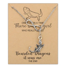 MAOFAED Bearded Dragon Gift Bearded Dragon Necklace Once Upon A Time There Was A Girl Who Really Loved Bearded Dragon (once upon lizard ne CA)