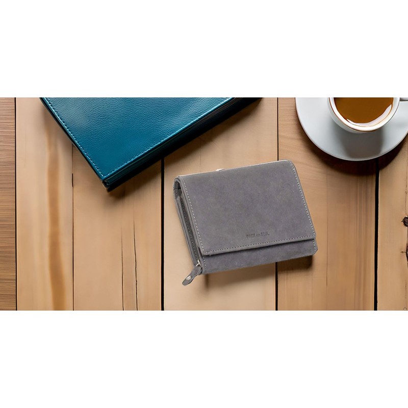 Women's Genuine Leather Wallet with 1 Note Compartment, Double Coin