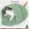 Cat Sleeping Bag,Linen Fabric Cat Bed Cave Leaf Nest Pet