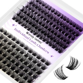 Cluster Lashes 12-16mm D Curl Mixed Natural Individual Eyelashes Extensions DIY Wide Stem 0.07mm Reusable Soft and Wispy(C3+C9-D)
