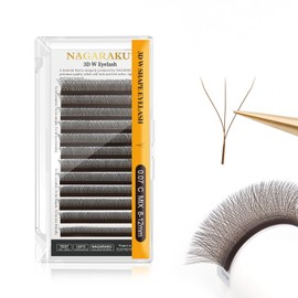 NAGARAKU W Eyelash Extension 3D Volume Premade 0.07mm C curl 8-12mm mix Faux Mink Dark Brown Cluster Easy Fanning yy Eye Lashes Lash Extension