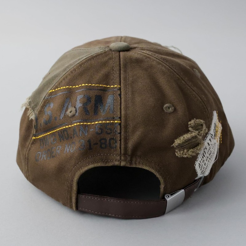 Avilex Ripped Remake Low Cap, 6 Panels, Full Cap, Baseball