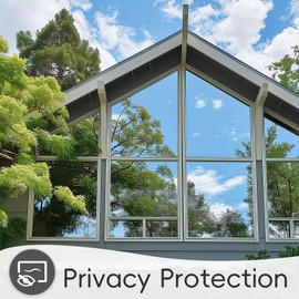 Qualsen One Way Window Film Privacy See Out Not in, Heat Blocker Window Tint for Home, Reflective Mirror Window Film Anti-UV Static Cling Sun Blocking Window Covering（Black-Silver, 11.8 x 78.7in）