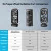 DR.PREPARE Small Oscillating Tower Fan with Remote, Rechargeable Battery Powered