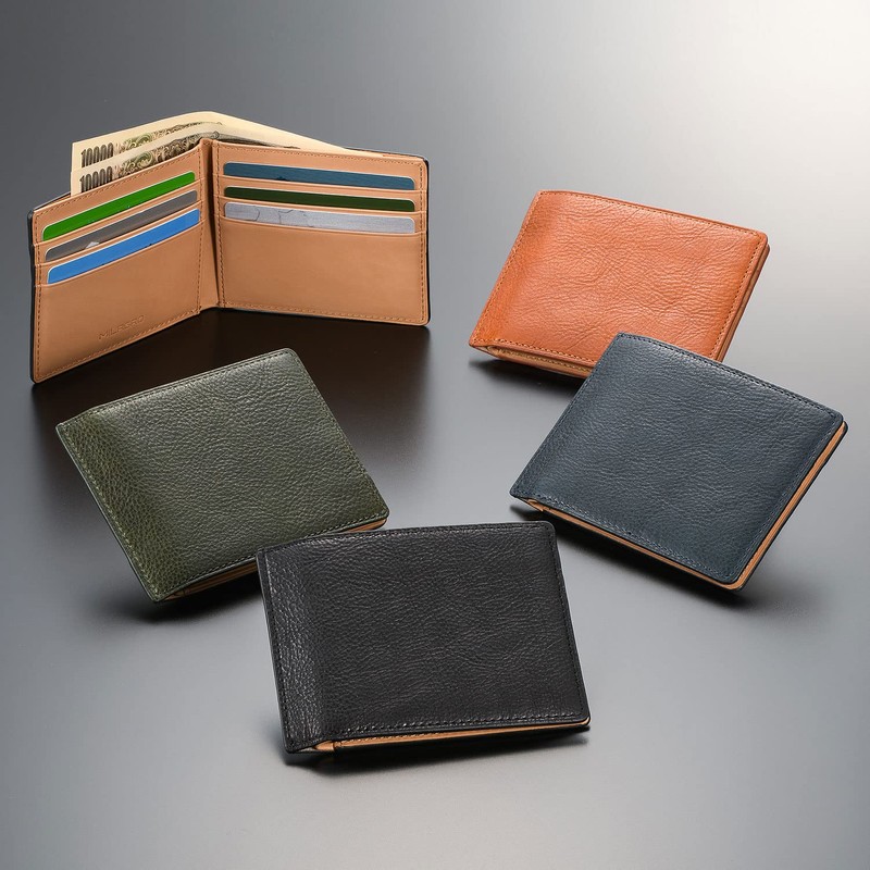 MILAGRO eami103 Amanda Oil Leather Slim Wallet, No Coin Purse