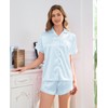 Brezzistaxs Satin Pajama Set Striped Silk PJ Set Drawstring Ruffled