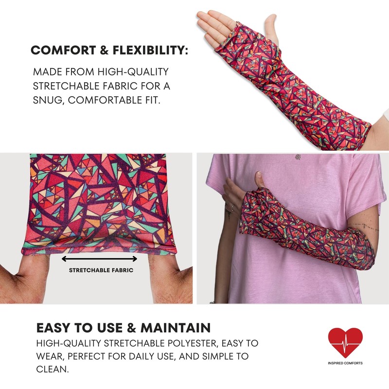 Inspired Comforts Reversible Arm Cast Cover - Washable, Stylish, Elastic
