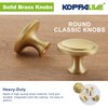 KOPPALIVE 5-Pack Solid Brass Cabinet Knobs, Round Gold Knobs for
