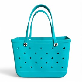 SunTote X Large Beach Bag Tote| Durable Lightweight Waterproof Washable Open Tote Bag for Beach, Pool, Boat, Sports (Tropical Turquoise)