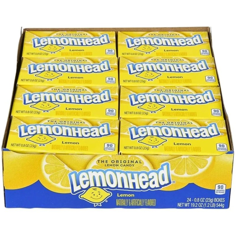 Lemonhead Hard Lemon Candy, 0.8 Ounce Boxes (Pack of 24)