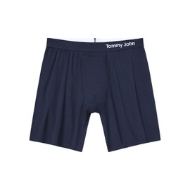 Tommy John Men's Supima Cool Cotton 6" Relaxed Fit Boxers, No Ride-Up Comfortable Breathable Underwear for Men, Navy, Small