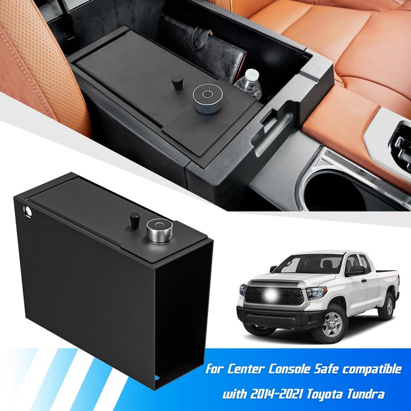 3mirrors Center Console Safe Gun Safe Box with Fingerprint Lock