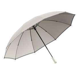 LCY Automatic Inverted Compact Folding Anti-UV Parasol Umbrella Large Windproof Umbrella with Reflective Stripe-Apricot