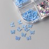 6 Grids Blue Butterfly Nail Art Glitter Sequins 3D Holographic