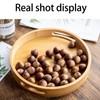 Serving Tray Bamboo Wood Color Round Tray For Water Tea