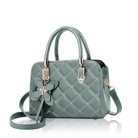 T.Y.ryanryan Women's Shoulder Bag, Smaller, Crossbody Handbag, Quatrefoil, green