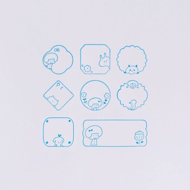 Wooden Stamp Set mizutama Marks Frame MZT-STM1-C