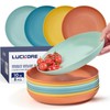 Luckore 10 inch Deep Dinner Plates Set of 8 Wheat