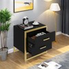 YITAHOME Nightstands Set of 2, Black Nightstands with Charging Station