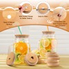 SENTOP 8pcs Bamboo Jar Lids with Straw Hole,Reusable Bamboo Mason