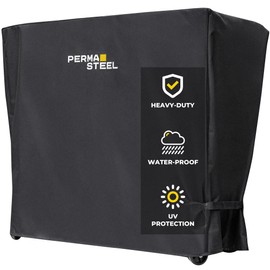 Permasteel Universal Cooler Cover for 80-Qt Large Outdoor Patio Cooler Cart, Weatherproof, Waterproof, UV-Resistant Cover for Rolling Coolers, Backyard, Deck, and Patio Use, Black