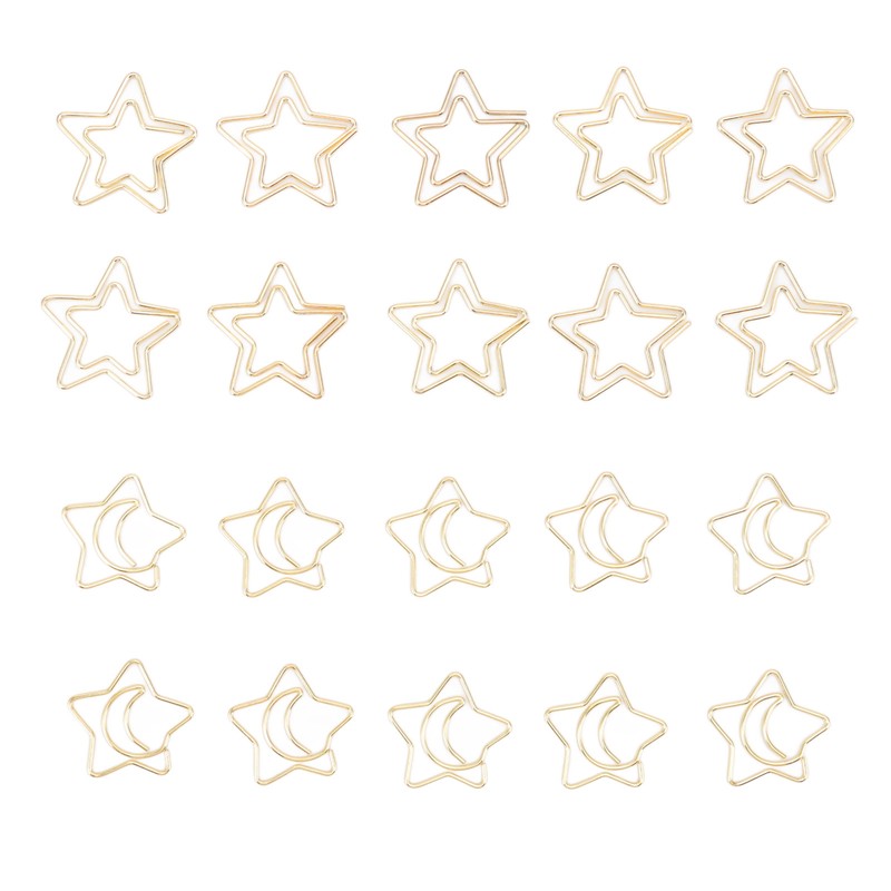 100 Pcs Paper Clips Portable Small Anti Slip Cute Star