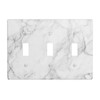 White Gray Marble Light Switch Plate Cover Triple Toggle 3