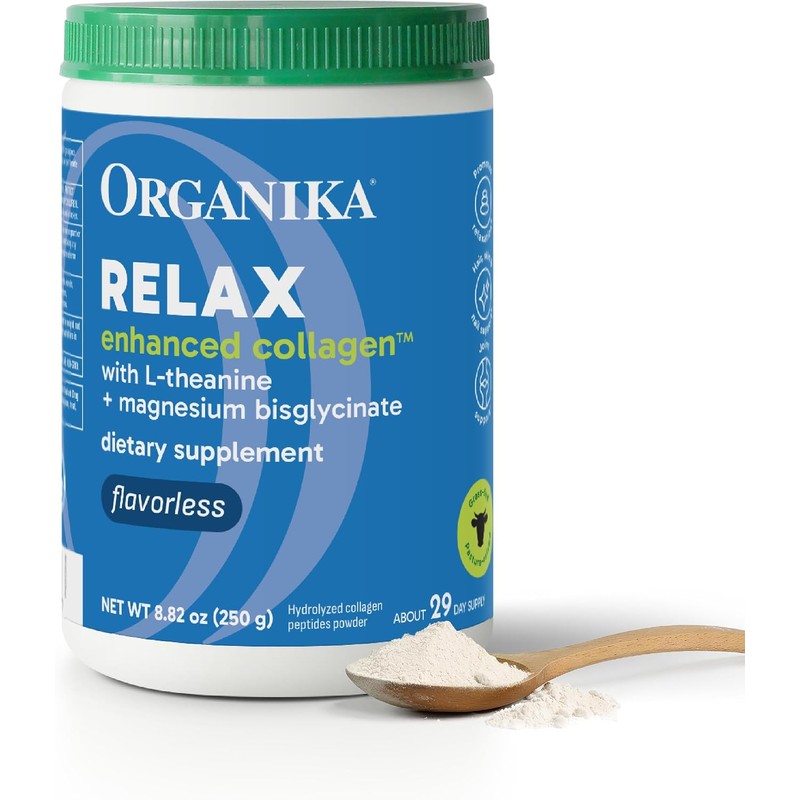 Organika Colágeno Hidrolizado con Bisglicinato de Magnesio y Teanina 250