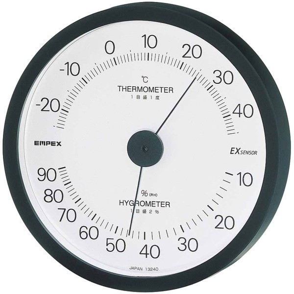 Empex TM-2302 Meteorological Thermometer/Hygrometer, Analog, Exceed Thermometer, Hygrometer, Wall Mounted,