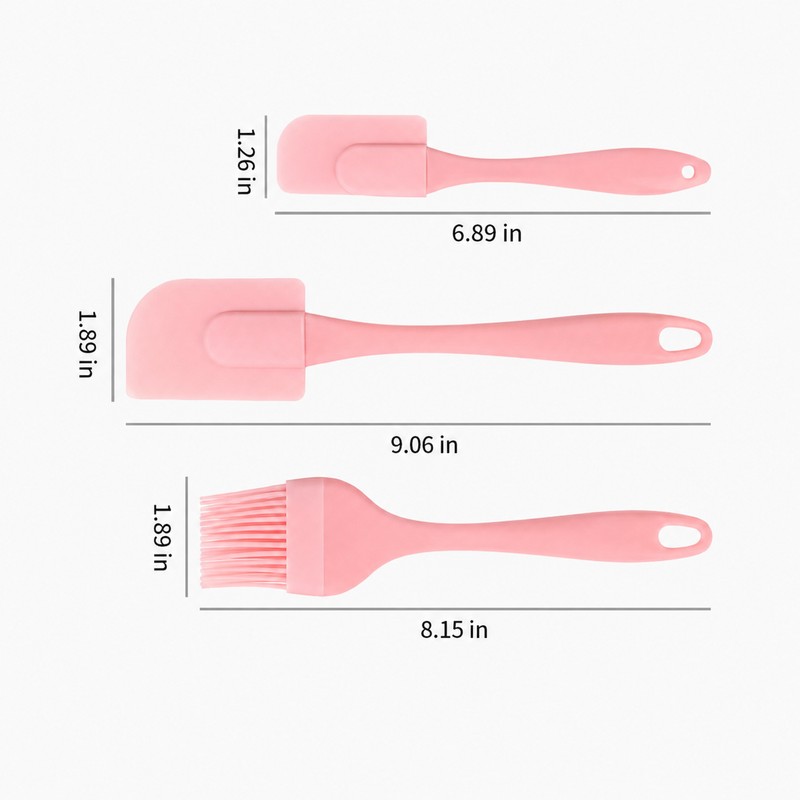 3-Piece Silicone Spatula Set for Baking and Basting - 2