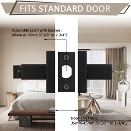 Probrico 5 Pack Entry Door Lever with Lock and Key,Entrance Door Handles for Office and Front Door,Matte Black Door Knobs Keyed Alike Same Key Lockset (Each with 3 Keys)