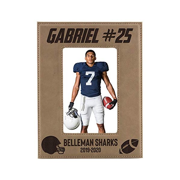 Personalized Football Sports Picture Frame Gifts - Custom Engraved 4x6,