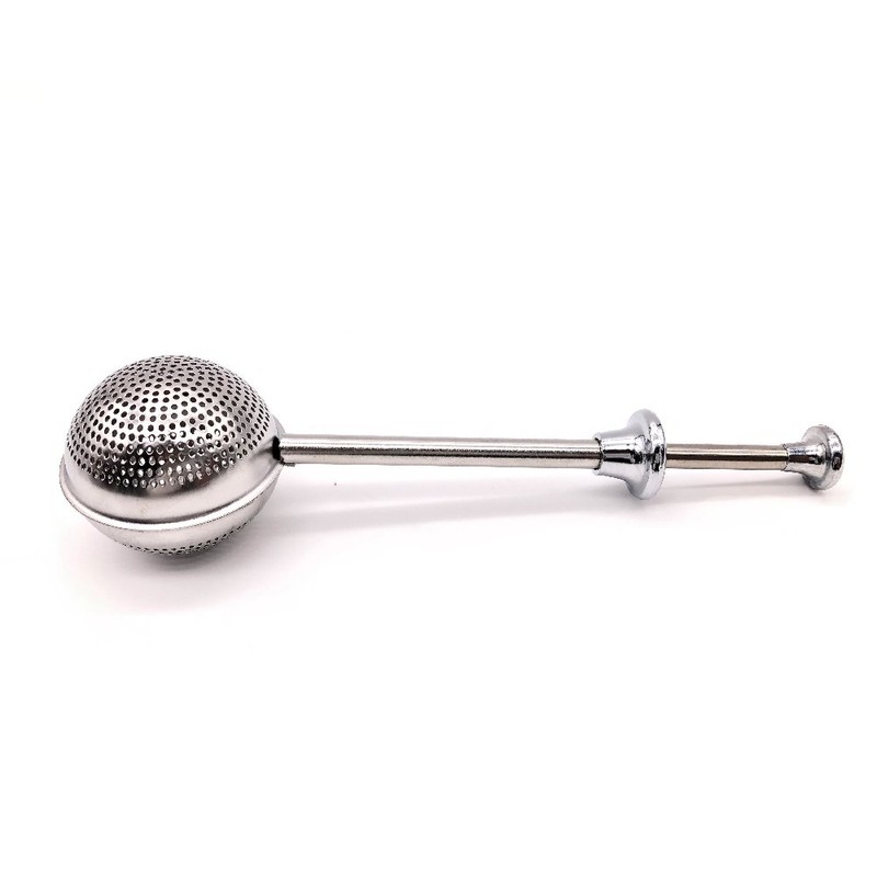 BITEYI Tea Infuser Long-Handled Stainless Steel Ball Shape Push Style