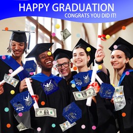 WenmthG Graduation Surprise Gift Box Explosion for Money - 10 Pcs Grad Pop Out Folding Bounce Money Gift Box with Confetti - Cash Gift Idea for Grad - Graduation Money Bank Party Supply (Blue)