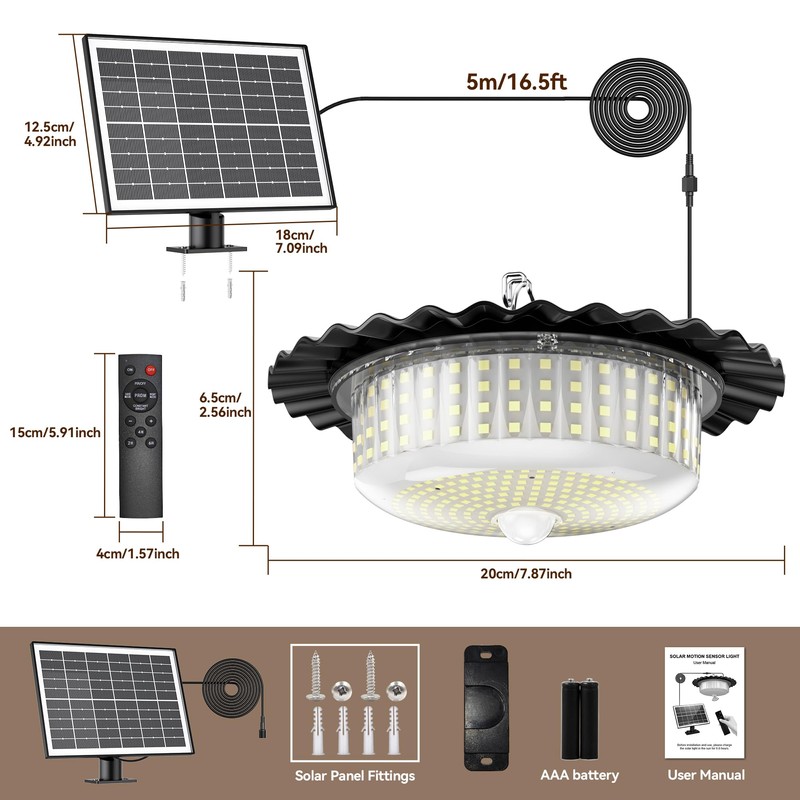 Solar Lights Outdoor Waterproof,396 LED Solar Shed Light Indoor Outdoor