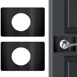 Door Lock Repair Plate, 2 Pcs Door Lock Reinforcement Plate, Door Lock Fixing Plate, Stainless Steel Door Hole Cover Plate, Door Handle Fixing Cover for Preventing Door Lock Loose. (Black)